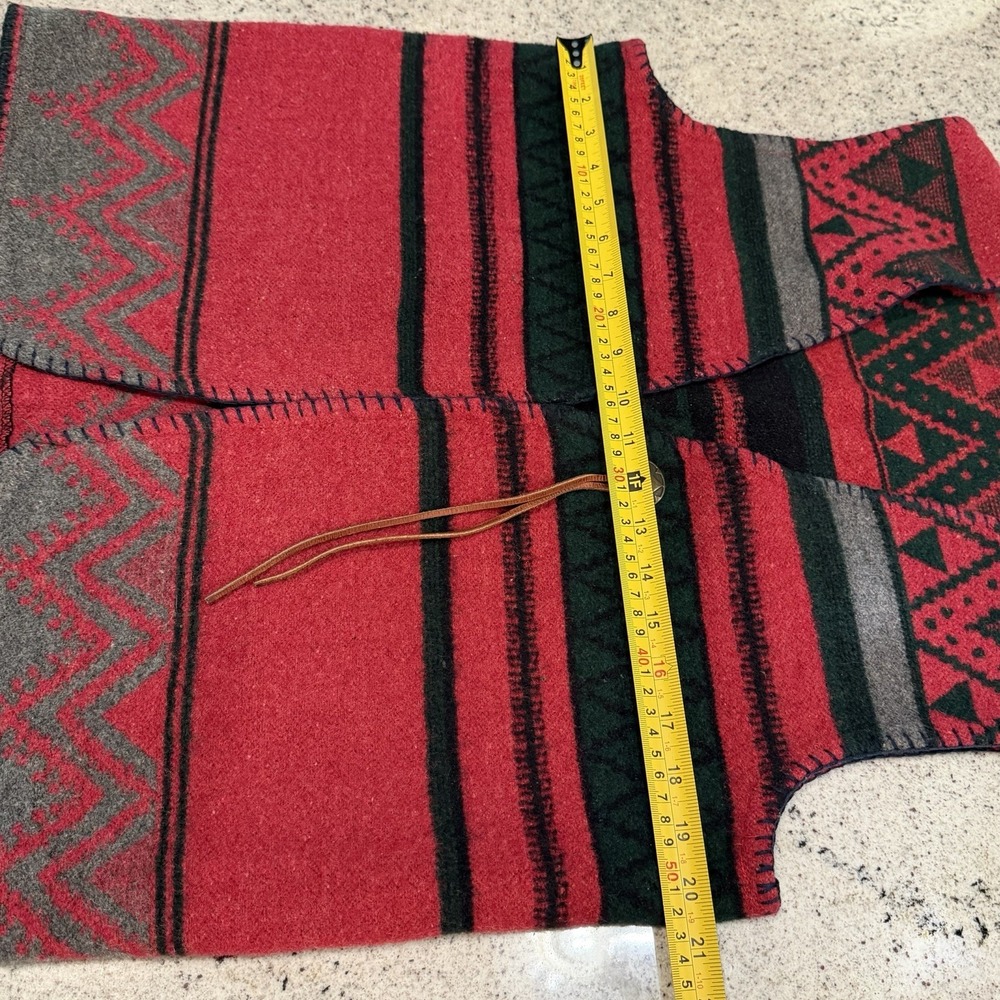Vintage VTG Western Style Aztec Print Red Women's Vest One Size READ - Picture 3 of 8
